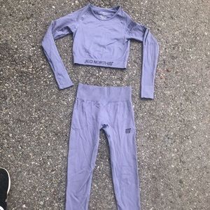 Jed North work out crop top and bottoms